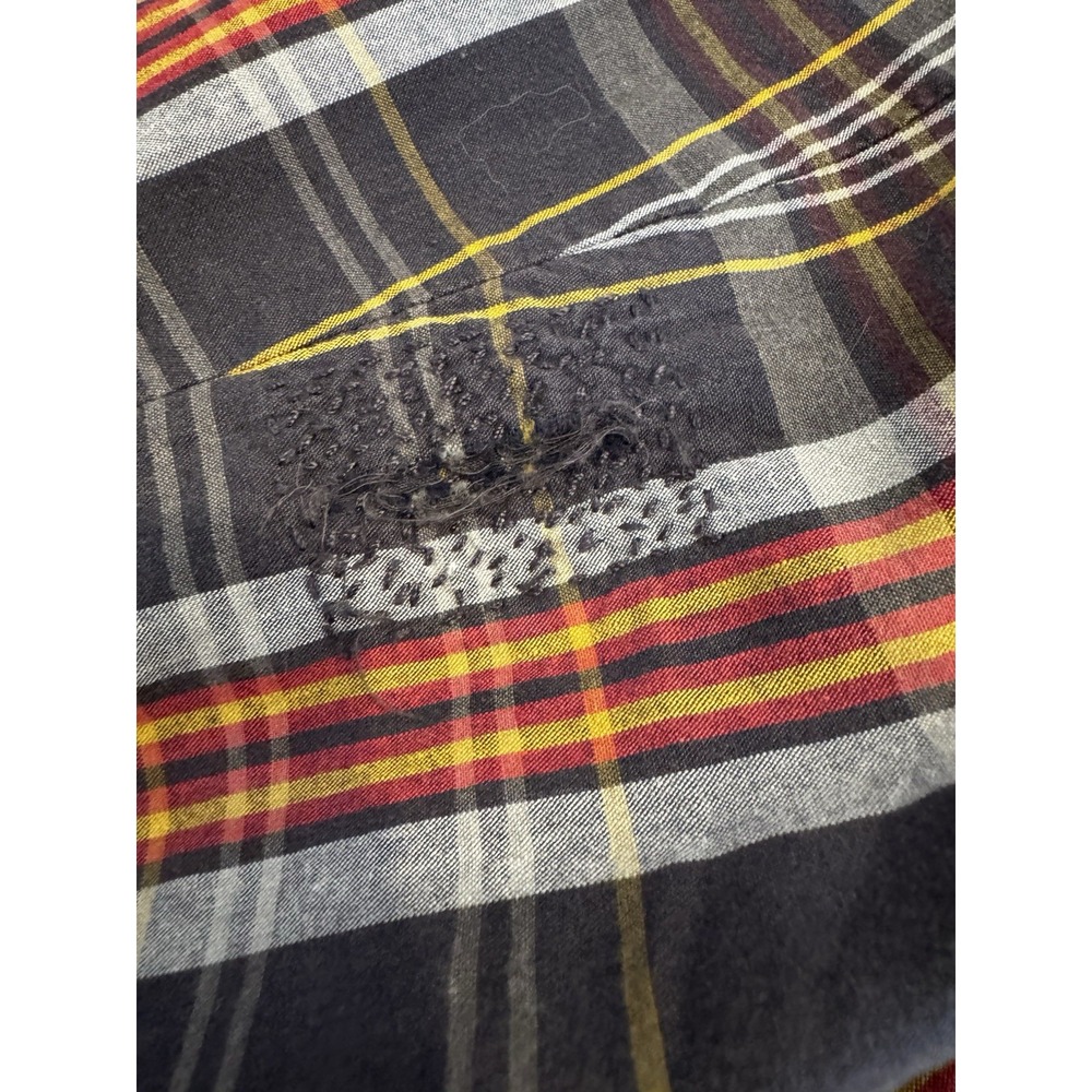Ralph‎ Lauren Madras Plaid Blazer Jacket Plaid Distressed VTG Medium Men - Picture 6 of 8